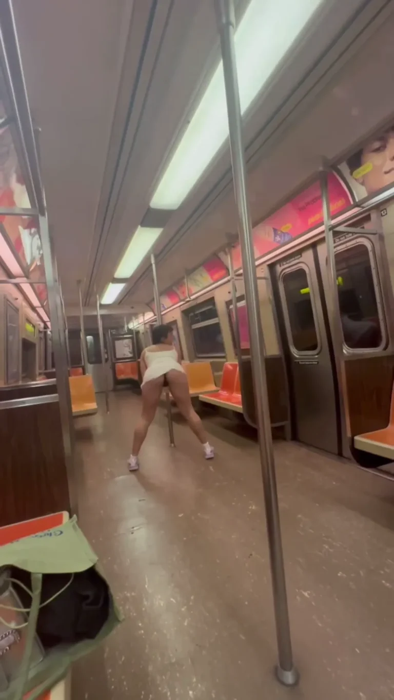 Rowan Blanchard pole dancing in the subway